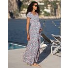 Floral Jersey Maternity & Nursing Maxi Dress