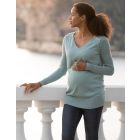 Sage Green Fine Knit V-Neck Maternity to breastfeeding Jumper