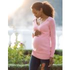 Pink Fine Knit V-Neck Maternity to breastfeeding Jumper