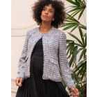 Fringed Tweed Maternity Jacket