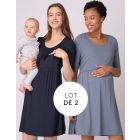 Stretch Jersey Maternity & Nursing Nighties – Twin Pack