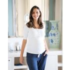 Long Sleeve Maternity to Nursing Tops – Twin Pack, White & Grey