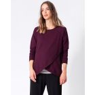 Burgundy Cotton Blend Maternity & Nursing Sweatshirt