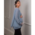 Slate Blue Layered Maternity & Nursing Top