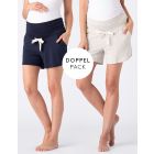 Two Pack Essential Jersey High Waist Maternity to breastfeeding Shorts
