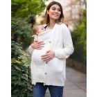 Cream Rib Knit Maternity to Babywearing Cardigan
