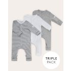 Easy Zip Cotton Sleepsuit – 3 Pack