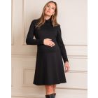 Black Long Sleeve High Neck Maternity Dress