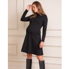 Black Long Sleeve High Neck Maternity Dress