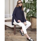 Navy Cotton Cape-Style Maternity Jumper