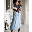 Denim Pinafore Maternity to Nursing Dress – Blue