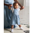 Denim Pinafore Baby Dress – Blue