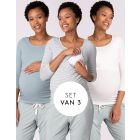 Essential Cotton Maternity & Nursing Tops - Three Pack