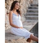 White Maternity & Nursing Dress