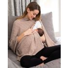 Camel Cable Knit Breastfeeding Cover Maternity Shawl