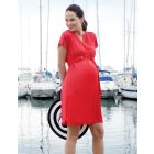 Coral Woven Maternity Dress