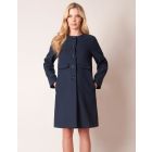 Navy Blue Wool & Cashmere Maternity Coat