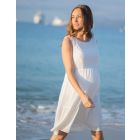 White Lace Trim Maternity & Nursing Dress