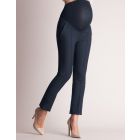 Tailored Navy Cropped Maternity Trousers