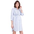 Blue Striped Maternity Shirt Dress
