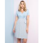Blue Crossover Maternity & Nursing Dress