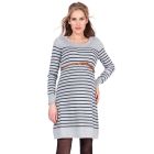 Striped Cotton Knitted Maternity & Nursing Dress