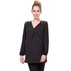 Black Lace Detail Maternity Shirt