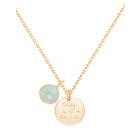 Personalised Aqua Gemstone Necklace - Gold