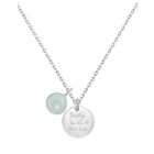 Personalised Aqua Gemstone Necklace - Silver
