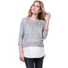 Grey Marl Layered Maternity & Nursing Sweater