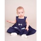 Navy Blue Cotton Pinafore Baby Dress