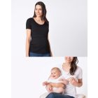 Maternity & Nursing T-shirts – Black & White Twin Pack