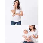 White Maternity & Nursing T-Shirt 