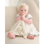 Cotton Cashmere Pink Trim Baby Blanket