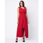 High-Low Red Maternity Dress