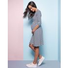 Striped Maternity & Nursing Dress 