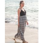 Black Crochet Top Maternity Maxi Dress