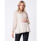 Smocked Georgette Maternity Blouse