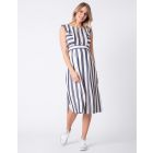 Striped Maternity & Nursing Midi Dress