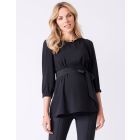 Belted Black Maternity Blouse