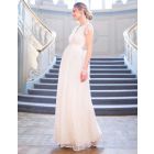 Long Lace V Neck Maternity Bridal Gown