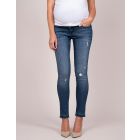 Distressed Over Bump Skinny Maternity Jeans