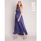 Violet Silk Maternity Gown