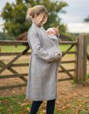 Grey Cotton & Cashmere Waterfall Maternity Cardigan