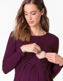 Burgundy Stretch Jersey Maternity & Nursing Dress