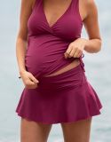 Maternity Tankini & Swim Skirt Set – Raspberry