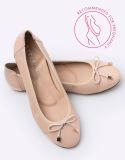 leather nude ballet pumps